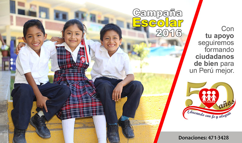 Campaña Escolar Fe y Alegría 2016 por 50º Aniversario