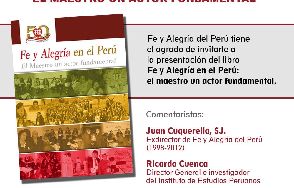 Presentarán libro sobre Fe y Alegría del Perú