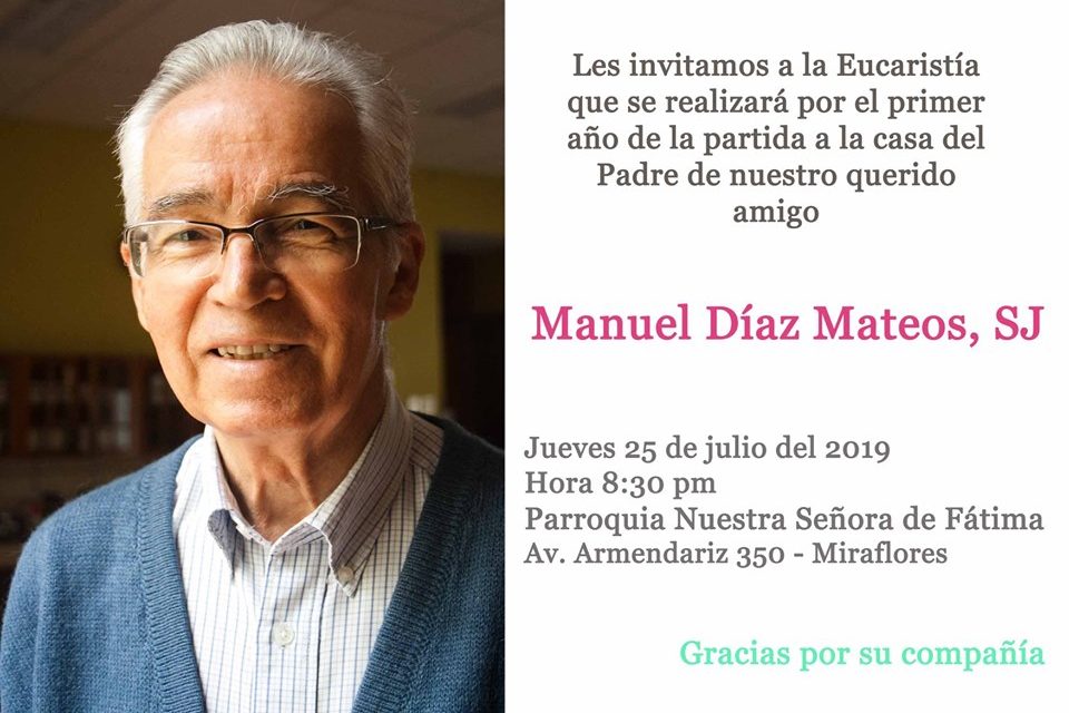 P. Manuel Díaz Mateos SJ: Eucaristía por primer año de fallecimiento