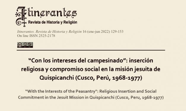 Nuevo artículo sobre la misión jesuita en Quispicanchi 