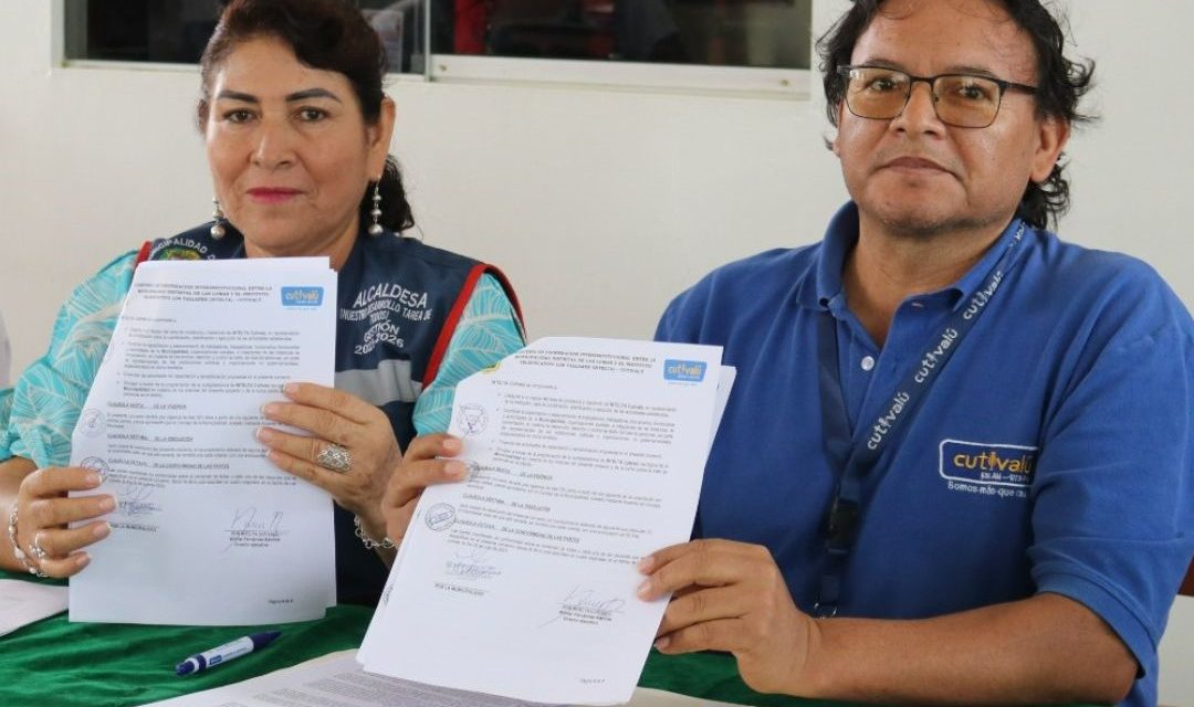 Cutivalú firma convenio con la Municipalidad de Las Lomas para prevenir trata de personas